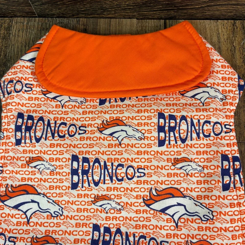 Denver Broncos NFL Pet Jacket Orange Blue Logo Print Small Dog Large Cat Coat